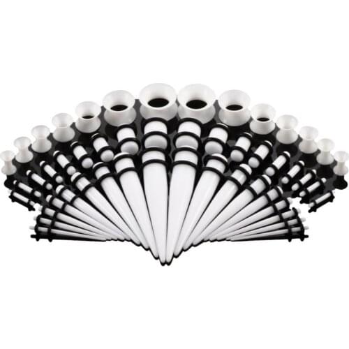 50pcs/set Acrylic Ear Gauge 3-12 mm Taper and 1.6-10 mm Plugs Stretching Kits Flesh Tunnels Expansion Body Piercing Jewelry