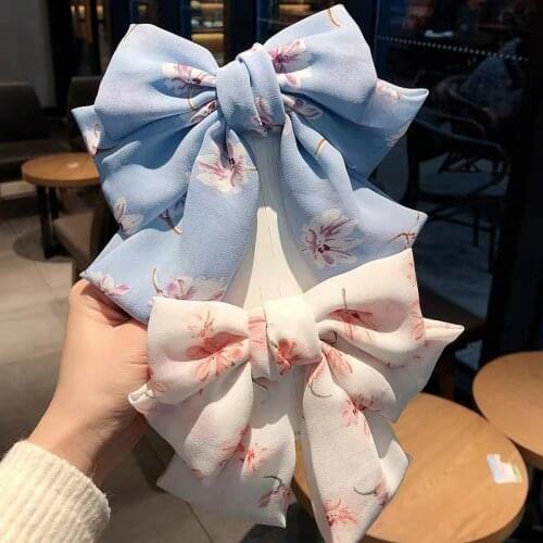 Big Hair Bow Ties Hair Clips Two Layer Butterfly Floral Hairpins Girls Kids Cute Sweet Bowknot Hairpins Vintage Hair Accessories