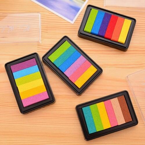 Big Gradient Colorful Ink pad Ink Stamp Inkpad set for DIY Funny Work Scrapbooking Album Fingerprint Stamp Pad