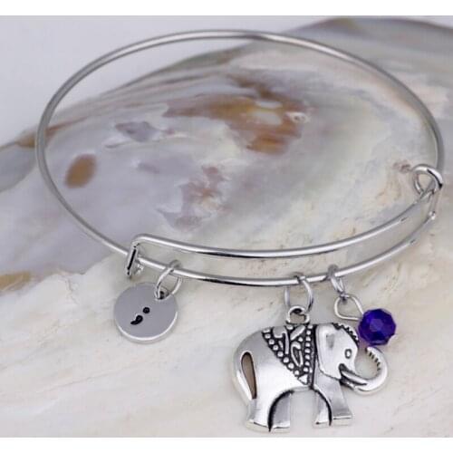 Elephant crystal Beads semicolon Charm Bracelet for Women Jewelry Charm Wristbands B123