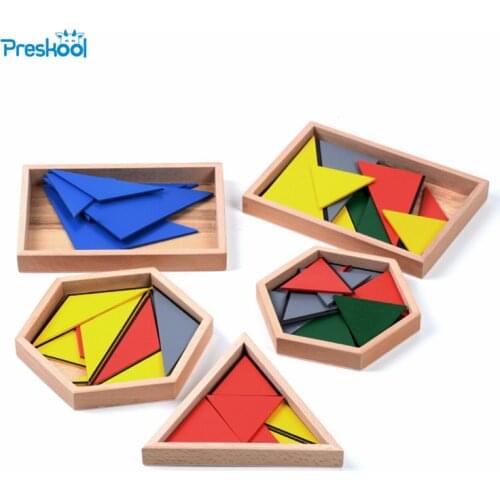 Family Version Baby Toy Montessori Constructive Triangles With 5 Boxes Early Childhood Education Preschool Training Toys