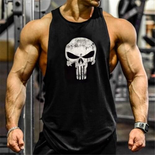 Men Tank Tops Print Gyms Muscle Bodybuilding Vest Workout Costume Sleeveless Fitness Tanktop Singlet Tanks Top