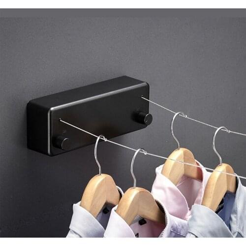 Home 4M Double rope steel wire Invisible clothes line cord Wall clothes lines outdoor retractable Balcony Bathroom Clothesline