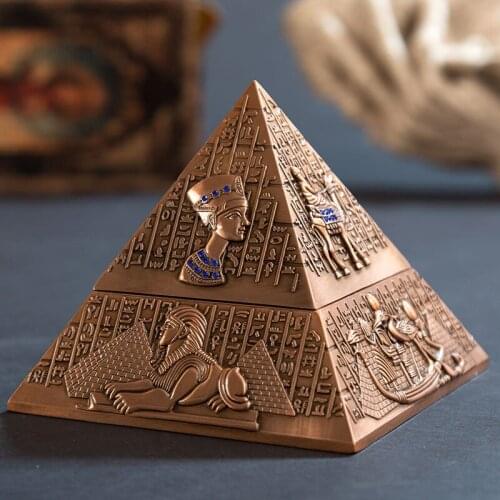 European-style Egyptian Pharaoh Metal Pyramid Creative Ashtray Clubhouse Hotel KTV Home Furnishing Creative Practical Decoration