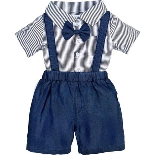 New Baby Boys Clothes Children Suit Newborn Tracksuit Formal Dresses Romper+Short 2Ps Costumes For Children 1st Birthday Dress