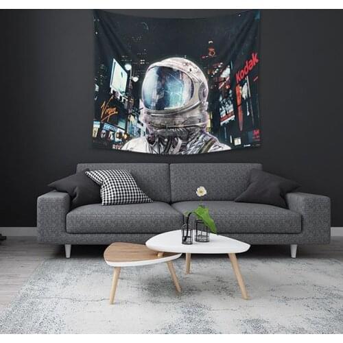 Space Astronaut Tapestry Wall Hanging Art Banners Flags Bedroom Dorm Decoration Retro Spaceman Printed Canvas Picture