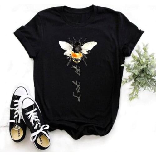 LINNA Butterfly Print T-shirt Faith Hope Hope Love Believe Dream Lady Print T-shirt Lady Sleeve Shirt