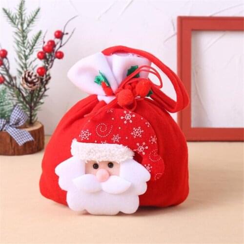 Christmas Gifts Holder Handbags Exquisite Santa Claus Bunch Bags New Year Xmas Candy Storage Bags