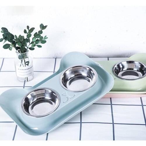 Cat Shape Stainless Steel Bowl Dog Feeder Drinking Bowls for Dogs Cats Pet Food Bowl Comedero Perro Gamelle D1564