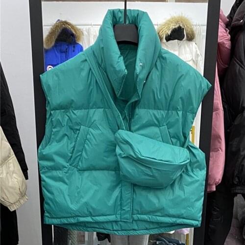 Trendy Brand Fashion Down Jacket Vest Womens Winter New Style With Waist Bag Thick Korean Duck Down Vest Women Sleeveless Jacket