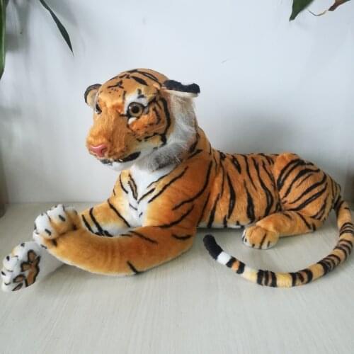 About 55cm prone tiger soft doll yellow tiger plush toy birthday gift b2952