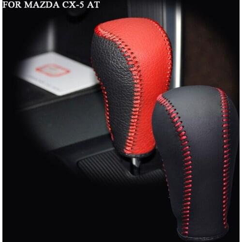 Genuine Leather Gear Knob Cover For Mazda CX-5 AT Car on The Gear Shift Knob Gear Stick Case PPC Gear Shift Collar