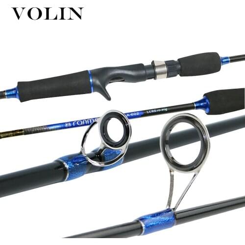 VOLIN NEW Spinning Fishing Rod 1.8m 2.1m 2.4m M Power Carbon Rod Baitcasting Fishing Rod 10-30g Trout Fishing Pole Low profit