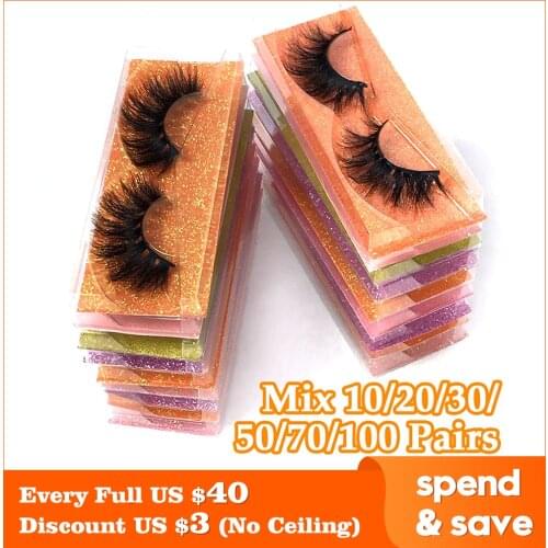 Wholesale Eyelashes 20/30/50/100 PCS 6D Mink Lashes Natural Volume Eyelash False Lashes Makeup False Lash In Bulk