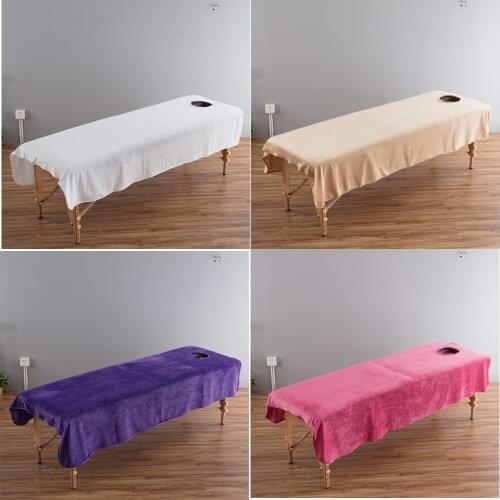 Crystal Velvet Beauty Massage Table Sheet Facial Bed Cover with Face Hole salon sheets SPA massage bed table cover sheets