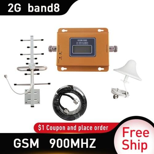 GSM 900 2g Repeater UMTS 900Mhz 2G repeater celular Mobile Phone Signal Repeater booster 900MHz GSM amplifier 5dbi omni antenna