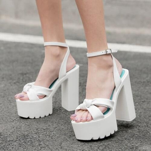 Summer Waterproof Platform 14cm Super High Heel European And American Temperament Sexy Ladies Fish Mouth Sandals Simple