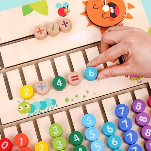 School Educational Wood Math Toys for Children Wooden Montessori Materials Learning Numbers Matching Game Mathematics Toys