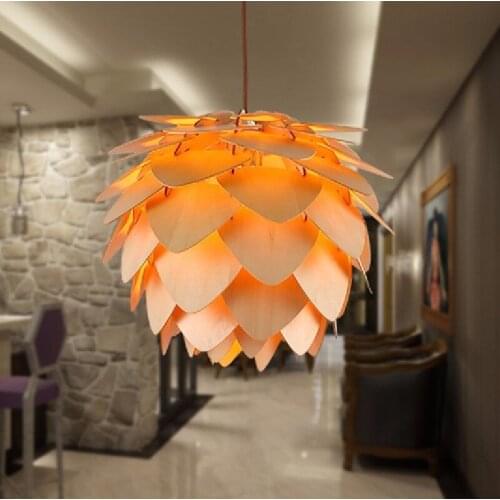 Modern Pendant Lamp Nordic Designer Wooden DIY Puzzle Pendant Lights For Living Room Dining Room Bar Loft Decor Pendant Lights