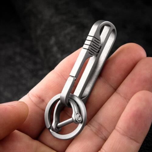 Titanium TC4 Keychain Durable Car Key Holder Key Ring Hanging Buckle Super Lightweight For Belt Carbine Keyring Holder Best Gift