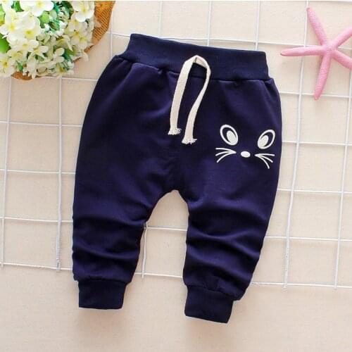 Spring Baby Pants Autumn CottonCute Cartoon Trousers 0-2 Year Pants For Baby Boys girls