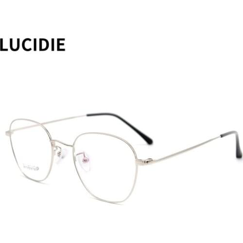 LUCIDIE High Quality Titanium Fashion Women Eyeglasses Vintage Myopia Optical Prescription Glasses Frame Men Clear Lens Eyewear