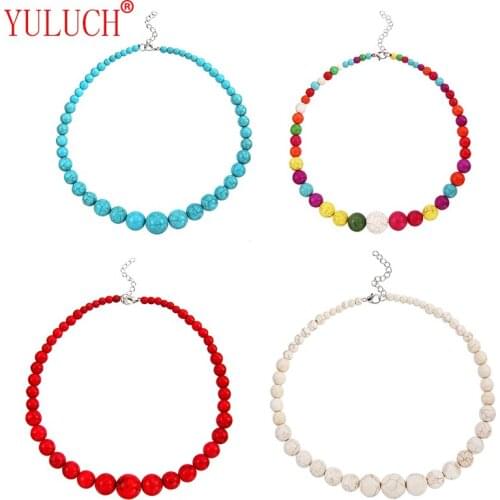 YULUCH 2018 NEW Spring Fashion All Match Stone 4 Colors Necklace For Women Round Shape Elegant Jewelry Accessories For Girl Gift