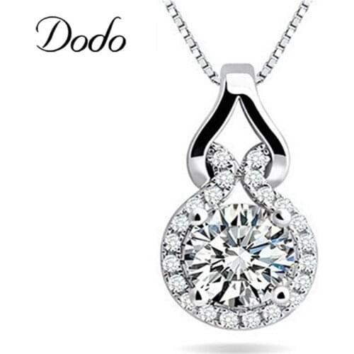 Unique Silver Color Lucky Gourd Dazzling Zircon Necklace Cute Rabbit Ears Pendant Necklace Decoration Jewelry For Women Gift N38