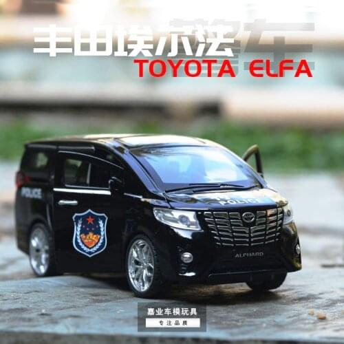 1:32 high simulation Alpha elfa alloy police car model with sound and light pull back car toys for children gifts