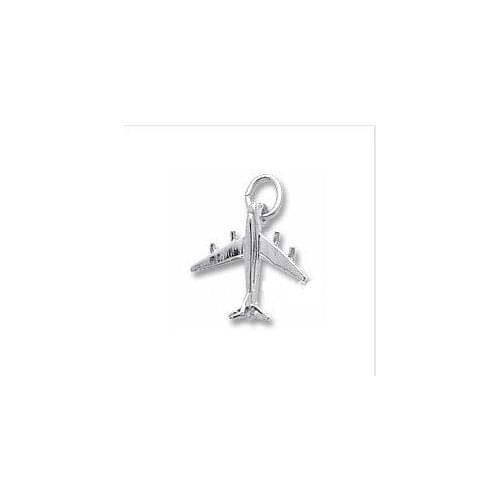 100 pcs shinning silver 3D airplane charm jewelry