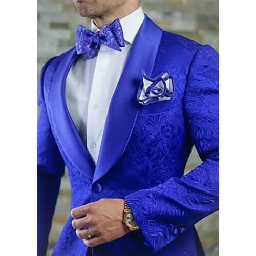 2 Pieces Cheap And Fine Embossing Groomsmen Shawl Lapel Groom Tuxedos Men Suits Wedding Suit Best Man Blazer (Jacket+Pants+Tie)