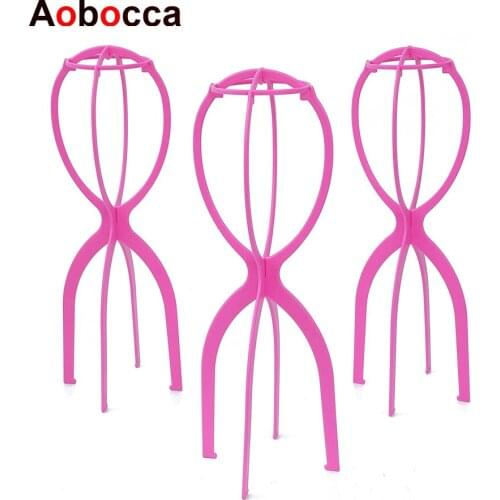 3Pcs Wig Stand Multi-Purpose Use Hat Wig Hair Head Stand Travel Friendly Foldable Flexible Plastic Wig Holder