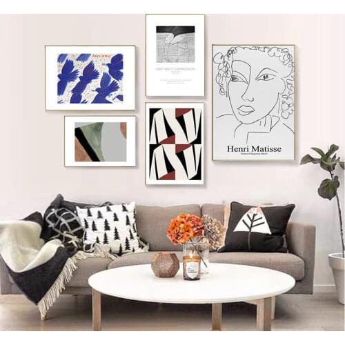 Abstract Irregular Pattern Figure Paintings Wall Art Canvas Posters and Prints Wall Pictures for Living Room Bedroom Aisle Decor