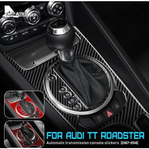 AIRSPEED Carbon Fiber for Audi TT 2007 2008 2009 2010 2011 2012 2013 2014 Accessories Interior Trim Car Gear Shift Panel Sticker