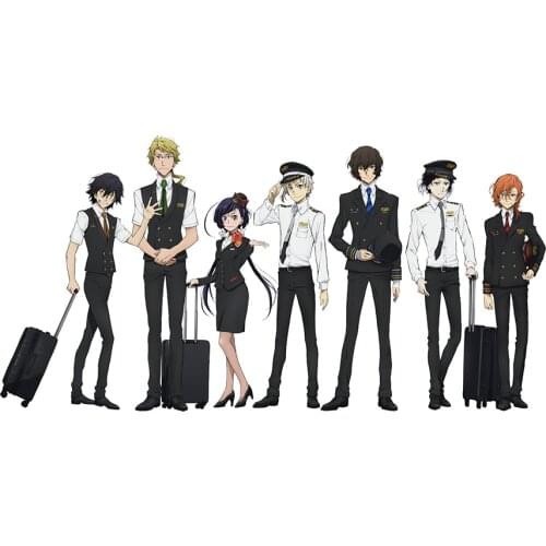 Anime Bungou Stray Dogs Airport Theme Osamu Dazai Ranpo Edogawa Acrylic Stand Figure Model Plate Desktop Decor Toy Cosplay