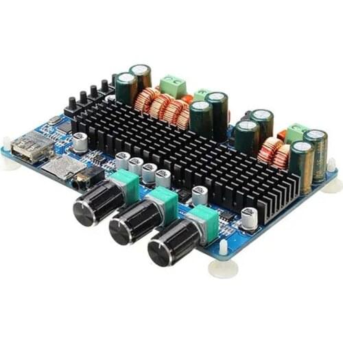 Wireless bluetooth Digital 2.1 Channel Amplifier Board 50W+50W Stereo Output 100W Bass Output USB TF Card Decoding Play