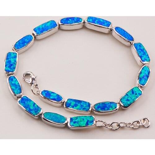 Blue Fire Opal 925 Sterling Silver Bracelet P91 8" Free Ship High quantity Factory price