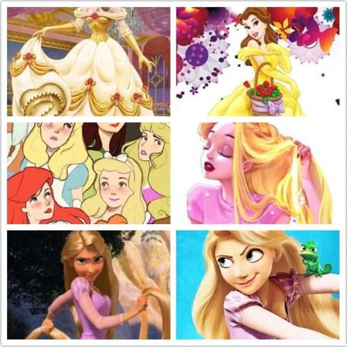 Disney 5D DIY Diamond Painting Rapunzel Princess Round Diamond Embroidered Three-dimensional Exquisite Ornaments Handmade