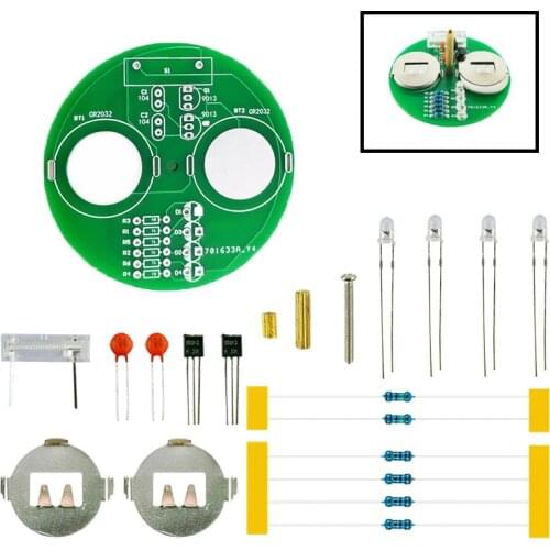 Diy Electronic Kit LED Gyro DIY Welding Kit Rotating Lantern Inline Components Diy Electronic Sodering Project(without Battery)
