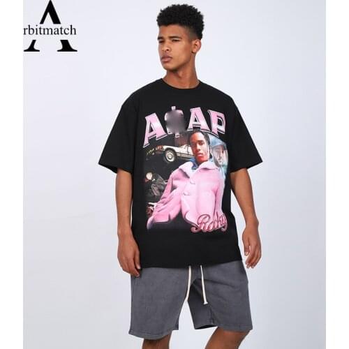 Men T Shirts ASAP Funny Portrait Graphic Aesthetics Hip Hop Streewear Cotton Harajuku Tops Tees Casual Oversize Couple T-shirt