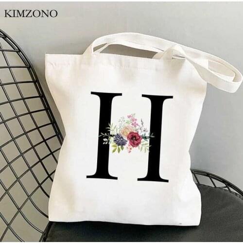 Flower Letter Bolsa shopping bag bolsas de tela shopping grocery bolsa reusable bag reciclaje shoping sac toile