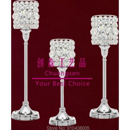 Crystal Candle Stand Gold Candle Holder Wedding Centerpieces Table Candlesticks Home Decor Flower Vase Holiday Deco Flower Stand