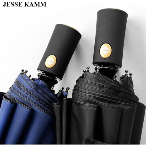 JESSEKAMM 2017 New Design High Quality Large Strong Windproof Compact Folding Rain Umbrella For Ladies Men Women Leisure Fashion