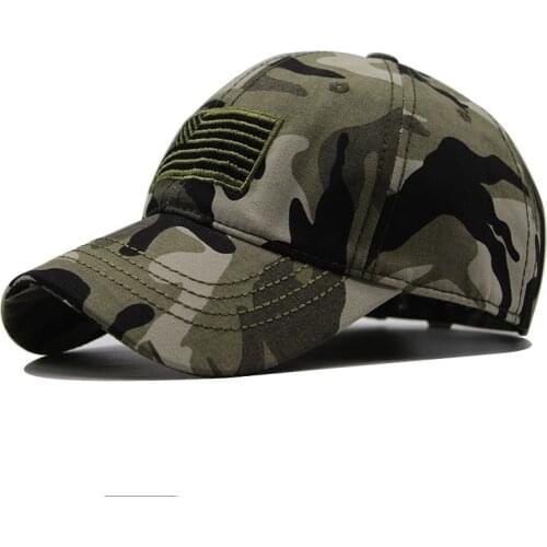 New Men USA Flag Camouflage Baseball Cap Army Embroidery Cotton Tactical Dad Hat Male Summer Sports caps leisure Caps Adjustable