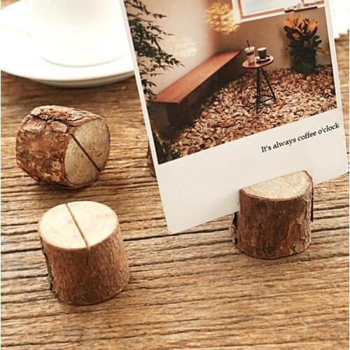 Creative Wood Place Card/Photo Number Name Holder For Vintage Rustic Baby Shower Wedding Party Table Decoration LX4324