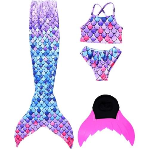2020 Beach Swimming Kids Girls Mermaid Tail Bikini Sets Adults Swimmable Swimwear Monofin Costumes