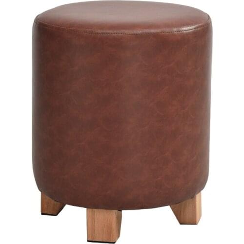 Small Leather Stool, Shoes Changing At The Door, Stool In The Living Room, Fashionable Sofa Stool, Creative Round Stool, Househo
