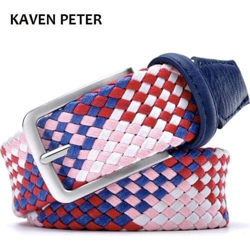 Fashion Lovers Braided Belt Men And Women Style 1-3/8" Wide Without Holes Cotton Weave Pipe Strong Belts From 23" to 60"