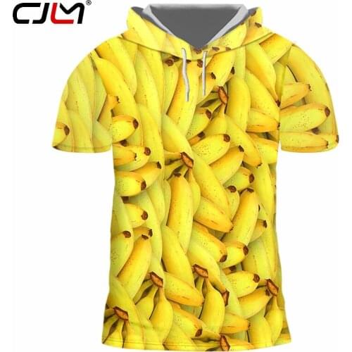 CJLM Men Hot Sale Winter Hoodies Tee Shirt 3D Printed Hooded Tshirt Creative Fruit Banana Creative Design Man Oversized T-shirt