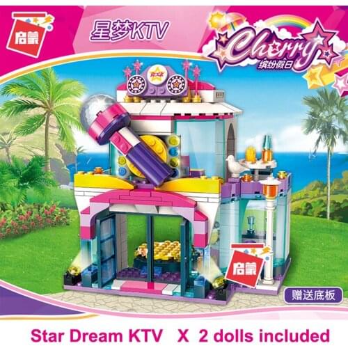 ENLIGHTEN Girls City Friends Princess KTV Star Dream Stage Colorful Holidays Building Blocks Sets Kids Toys